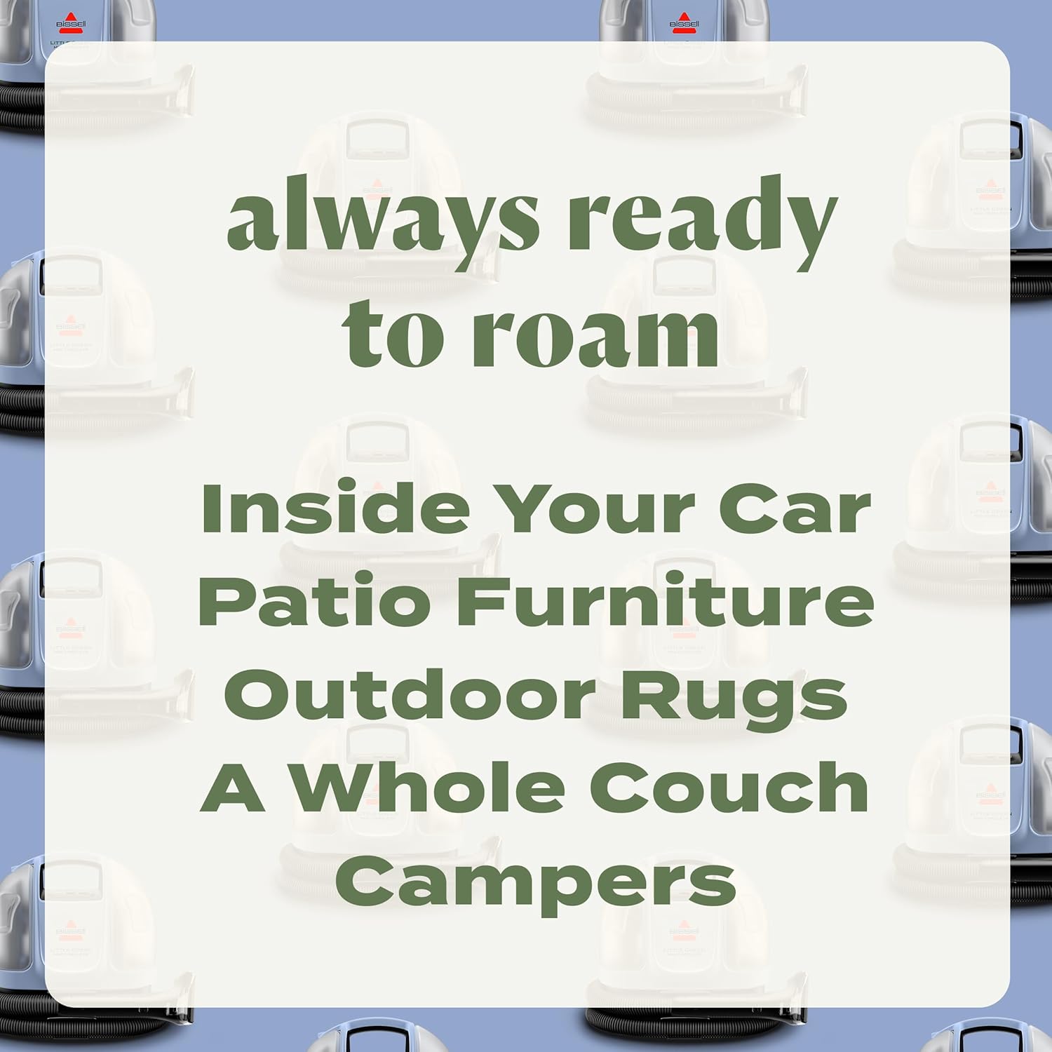 BISSELL Little Green Mini Cordless Portable Carpet and Upholstery Deep Cleaner, Car/Auto Detailer, with HydroRinse Self-Cleaning Tool and 4" Tough Stain Tool, Limited Edition Color Lake, 4015L