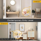 EHOMEWARE 1 Pcs Entry Door Locks Keyed Alike, Gold Door Handles for Interior or Exterior Door Use, Heavy Duty Front Door Levers with Keys, Durable & Sleek Door Knobs