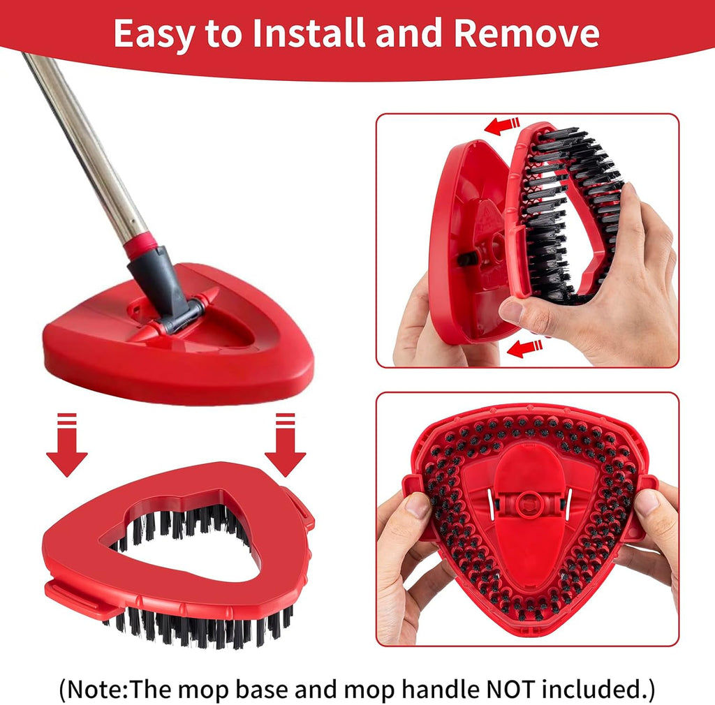 Scrub Brush Replacement Head for O Cedar EasyWring Spin Mop 1 Tank System, Shower Floor Scrubber, Microfiber Triangle Hard Bristle Cleaning Brush for Bathroom Kitchen Pool, Glass and Tile Walls