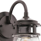 Kichler Lyndon 11.25" Wall Sconce in Architectural Bronze, 1-Light Indoor Outdoor Wall Light with Clear Seeded, (11.25" H x 5" W), 49444AZ