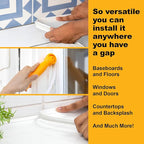 InstaTrim White New & Improved Caulk Trim, 3/4" by 10 ft, Flexible, Waterproof for Bathroom, Floors, and Walls | Easy Installation | No Mess, Stain Resistant, Made in The USA