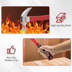 Wood Axe & 24 oz Claw Hammer Set, 2-Piece Heavy Duty Tools Kit for Camping, Wood Splitting, Demolition & DIY, Forged Steel Construction with Shock-Absorbing Handles