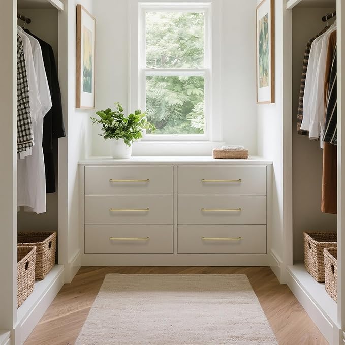 10 Pack 12.6 Inch(320mm) Hole Center Brushed Champagne Bronze Modern Cabinet Pulls Kitchen Cabinet Handles Kitchen Cabinet Hardware Timeless Drawer Pulls for Dresser Wardrobe, Champagne(12.6x10)