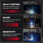 ARCCAPTAIN Large View 3.94" x 3.66" True Color Auto Darkening Welding Helmet with Light, Solar Powered Welding Hood, 4 Arc Sensor Wide Shade 4/5-9/9-13 for Stick MIG TIG Cut