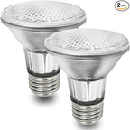 Par20 Bulbs, 2 Pcs 120V 50W Par20 Light Bulbs, E26 Medium Base Long Lasting Life High Output Reflector Flood Lights Replacement Range Hood Light - Warm Light