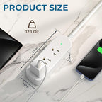 Outdoor Power Strip Weatherproof, IPX6 Waterproof Surge Protector with 3 Wide Outlets, 1625W/13A, 6FT Extension Cord, Wall Mountable for Indoor Outdoor, UL FCC Listed-White