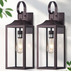 19" Large Outdoor Wall Lantern 2 Pack, Bronze Exterior Lighting Fixtures Porch Light, Outdoor Light Fixtures Waterproof Wall Sconce Lamps Outside Lights for House Patio Garage Porch