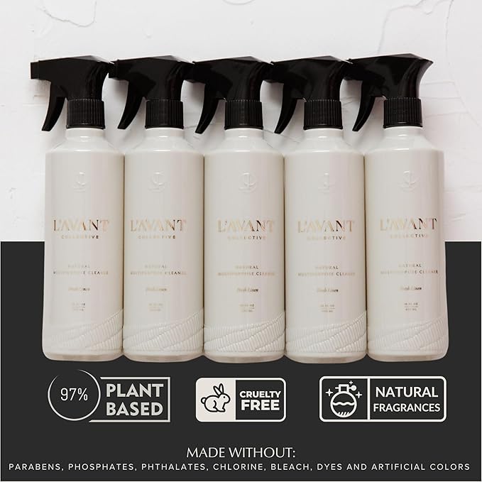 L'AVANT Collective Multipurpose Surface Cleaner Set of 3 | Provides a Powerful Clean to Remove Grease & Grime | High Performing Luxurious Ingredients Fresh Linen Scent Kitchen Home Decor Hostess Gifts