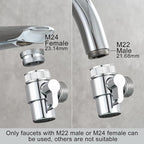 Brass Sink Faucet Diverter Valve to Sink Hose Sprayer,Faucet Splitter for Kitchen,Sink Faucet Replacement Part M22 x M24,SBA021