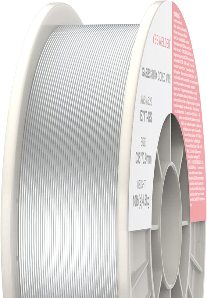 YESWELDER Flux Core Gasless MIG Wire, E71T-GS Mild Carbon Steel .035-Inch Diameter 10-Pound, Strong ABS Plastic Spool Welding Wire