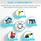 60 Pcs Electric Motor Carbon Brushes Set, 10 Assorted Sizes Graphite & Copper Replacement Parts for Power Tools, Drills, Saws, Grinders, Motors