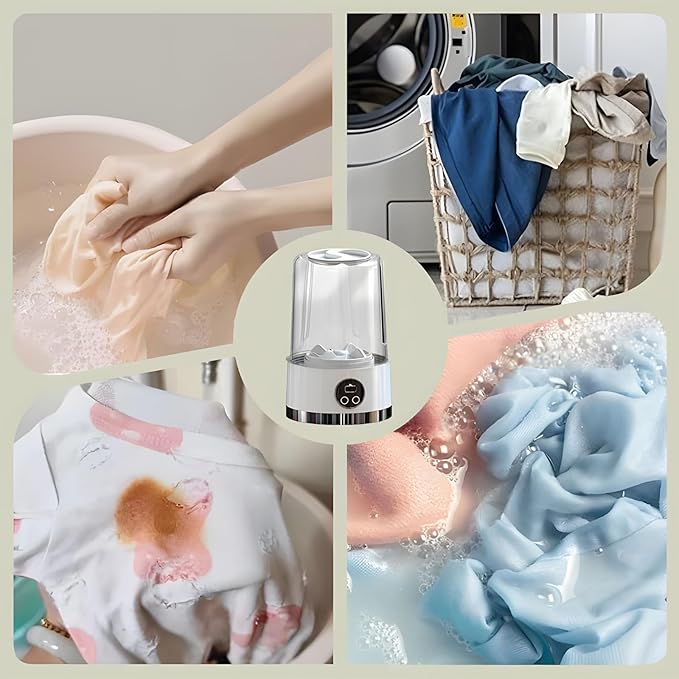 Underwear Washer, Portable Rechargeable Mini Ultrasonic Washing Machine for Underwear, Cordless Laundry Machine for Baby Clothes,Underwears,Socks,Mini Design for Apartment,Camping,Travel (Purple)