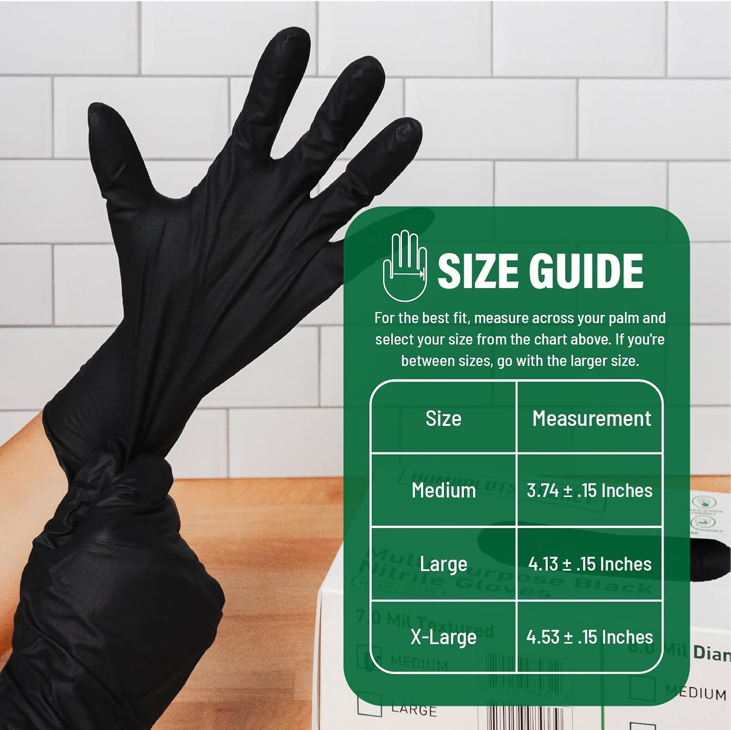 Humboldts Secret Black Nitrile Gloves Disposable Latex Free & Powder Free