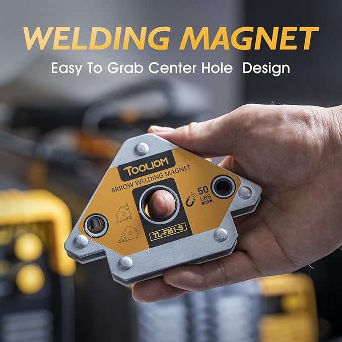 TOOLIOM Arrow Welding Magnets 4Pcs 25LB & 50 LB Strong Hold Magnetic Welding Holder Welder Magnet Set Welding Accessories