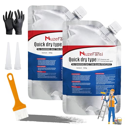 Concrete Crack Sealant, Premium Concrete Crack Filler, Weather-Resistant Caulking Glue,Quick-Drying & Waterproof Repair Adhesive for Slabs, Driveways, Sidewalks (2-Pack)