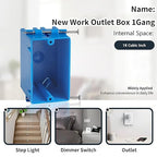 10-Pack Single Gang Electrical Box, New Work Box 1 Gang, Blue New Work Electrical Nail Outlet Box, 18 cu. in, Switch/Outlet Box PVC Electrical Junction Box for Residential Commercial Job Applications