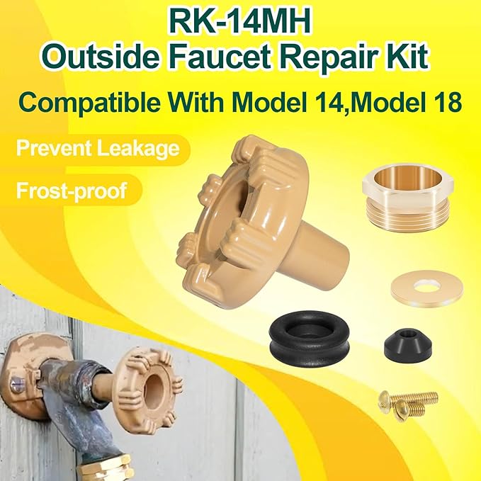 RK-14MH Outside Faucet Repair Kit Metal Handle Compatible with Woodford Model 14,Model 18