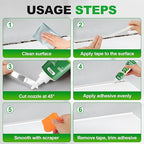 1 Pack Silicone Caulk 5.3 Oz Squeeze Tube Waterproof Silicone Sealant for Kitchen Bathroom Stronger Adhesion White Caulk for Window Toilet Sink Door Caulking Sealant with Tape and Scraper