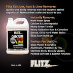 Flitz Calcium, Rust, & Lime Remover - 1 Gallon Bottle of USA-Made Limescale Remover for Toilets, Showers, and More - Powerful Spray that Instantly Eliminates Tarnish, Grease, and Other Grime (1 Pack)