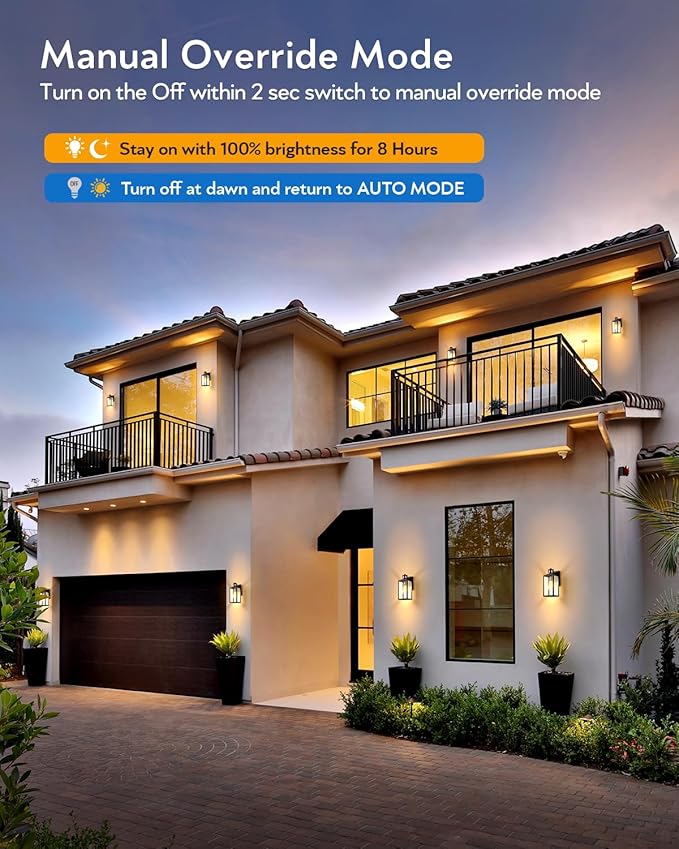 VIANIS Motion Sensor Outdoor Wall Lights, Oil-Rubbed Bronze Dawn to Dusk Exterior Garage Light Fixtures, Aluminum Outside Porch Lights for House Wall Mount, Modern Outdoor Sconce Wall Lantern Lamps