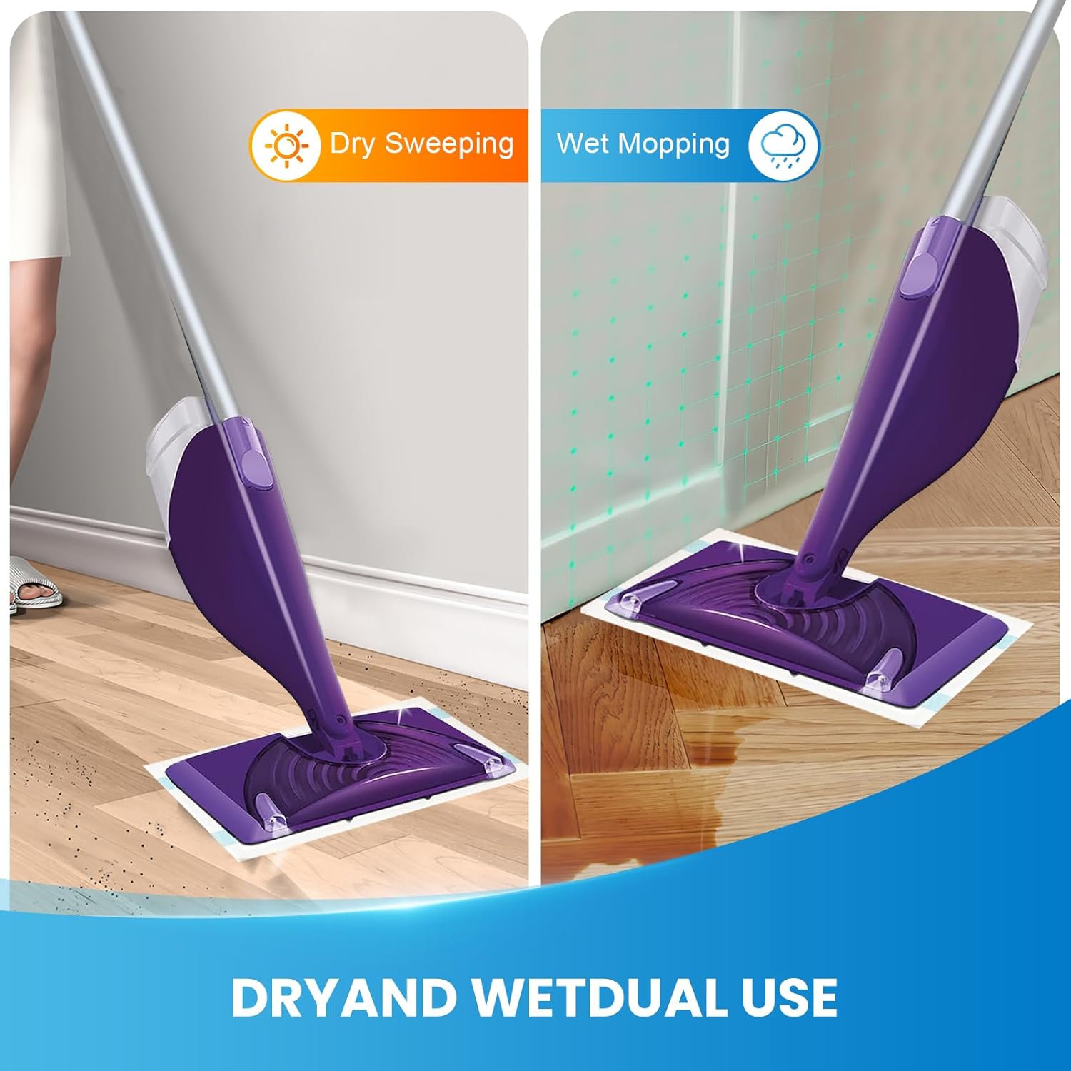 60 Count Disposable Mop Pad Refills for Swiffer Wet Jet Spray Mop - Wet Jet Pads,Made of high-end Cotton,5X Highly Absorbent, Suitable for All Floor Surfaces, Deep Cleaning of Stubborn Stains