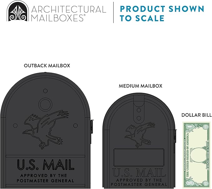 Gibraltar Mailboxes OM160BEC Outback Double Door, Large Capacity Mailbox, Black