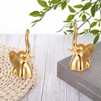 2PCS Toilet Bolt Covers Decorative, Ceramic Toilet Bolt Caps for Bottom Screws, Easy to Install Cute Bathroom Decor, Animal-Shaped Bowl Screw Cover Set Protectors for Modern Home (Gold, Elephant)