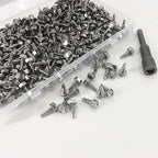 QSJ 300PCS #8 x 1/2'' Sheet Metal Screws 410 Stainless Steel Hex Washer Head Fast Self Tapping Screws with Screwdriver Bit Silver