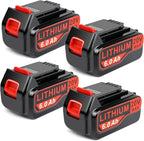 ARyee 4-Pack LBXR20 20V 6.0Ah Replacement for Black and Decker 20V Lithium Battery Compatible with LB20 LBX20 LBXR2020 LBX4020 LB2X4020 LBXR20-OPE LBX4020 LST220 Cordless Power Tools