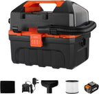 LIGO 20V Cordless Shop Vacuum, 2.64 Gallon, Portable, Wet/Dry, Handheld, with Blowing Function- Includes 4.0 Ah Battery, HEPA, Foam Filters and Charger(Upgrade)