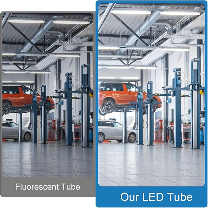 T8 LED Bulbs 4 Foot, 25-Pack 4FT LED Shop Light Tubes, 36W 4680LM 5000K Daylight White, T8 T10 T12 Fluorescent Replacement Bulbs, High Output V-Shaped, Remove Ballast, Double Ended Power
