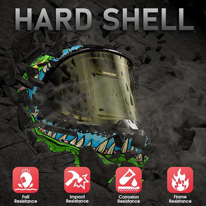 YESWELDER Large Viewing True Color Solar Powered Auto Darkening Welding Helmet with SIDE VIEW, 4 Arc Sensor Wide Shade 4/5-9/9-13 Welder Mask for TIG MIG ARC Grinding Plasma LYG-Q800D