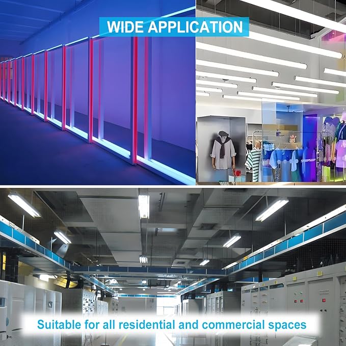 20 Pack 4FT LED T8 Type A+B Tube Lights, 24W, 5000K, Single or Double End Powered, Plug and Play or Ballast Bypass, 4 Foot T10 T12 Fluorescent Bulbs Replacement, Milky Cover