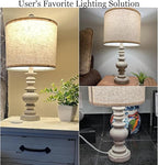 BOBOMOMO Tradition 20" Rustic Table Lamp Set of 2 for Living Room Bedroom Bedside Desk Lamps Bedroom Nightstand Vintage Lamps Linen（Suitable for Decorating Small Areas）