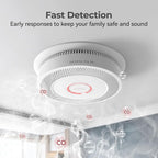 Hardwired Smoke and Carbon Monoxide Detector with Voice Alert,Wired Interconnected Smoke Alarm and Carbon Monoxide Detector Battery Backup,Fire Alarms and CO Detector for Home, 3-Pack