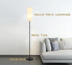 Floor Lamp for Living Room, Modern Standing Lamps with Lampshade, Minimalist Tall Lamp with Chain Switch for Living Room, Bedroom, Kids Room, Office,Standing Lamp LED Bulb Included (White Shade)