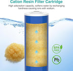SimPure 20" x 4.5" Cation Exchange Resin Filter, Whole House Water Softening Filter Cartridge for DB20P, DB20P-3 (4 Pack)