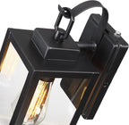 Pia Ricco Outdoor Wall Lights, Dusk to Dawn Matte Black Exterior Light Fixture with Clear Glass Shade, Photocell Sensor Front Porch Lighting, Modern Sconce Lantern for House, Garage, Patio, ETL Listed