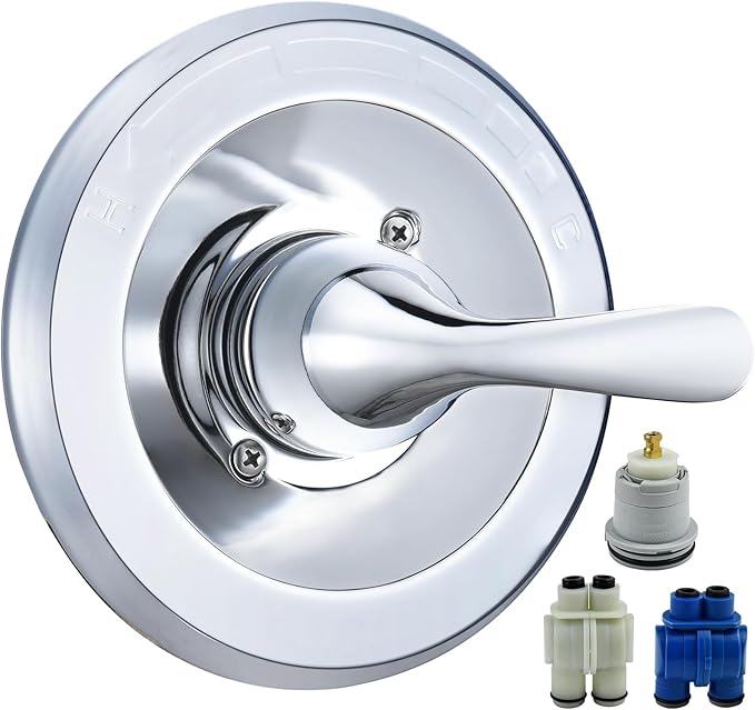 Replacement for Delta Classic 13 Series Single-Function Trim Kit, T13020 Chrome Shower Handle, Fit Delta Shower Valve R10000 Series (2 Style of Cartridge Included)