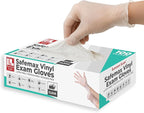 Medical Clear Vinyl Gloves Powder Free & Latex Free, Disposable, Food Safe