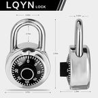 Combination Lock, LQYN Standard Dial Combination Lock, Pack of 100; Black Turnplate, 2 in. Wide, Fixed Three Digital Combination, for School, Gym & Locker, Toolbox, Gate