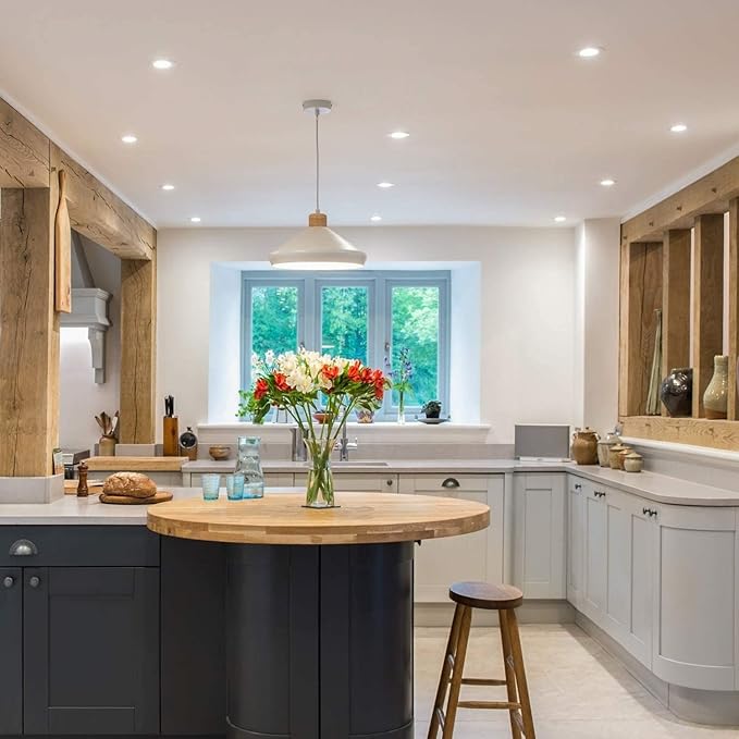 4Pack 11 Inch Ultra Thin LED Recessed Ceiling Light with Junction Box, 6000K Daylight, 24W 110V Eqv,Recessed Lighting, Slim No Dimmable Can-Killer Downlight,Canless Lights 2150LM High CRI80+