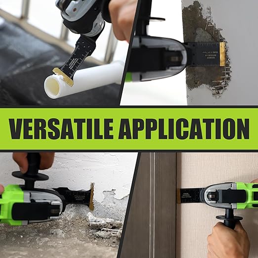 COMOWARE 28Pcs 5-Type Ti-Coated High-Carbon Steel Oscillating Blades, 2" Cut Depth for Metal/Wood/Plastic, Universal Multi-Tool Durable Blades Kit