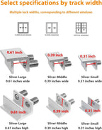 Window Locks,12 Sets Sliding Window Locks with Key, Window Locks for Up and Down Windows,Easy to Install Vertical & Horizontal Window Security Locks,Adjustable Aluminum Window Stopper Lock(Silver)