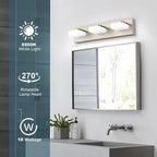 Brushed Nickel Vanity Lights for Bathroom - 3 Light Vanity Light Fixture - Dimmable LED Wall Sconces - Daylight 5500K - Elegant Bath Light Fixtures for Over Mirror