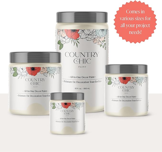 Country Chic All-in-One Chalk Paint for Furniture, Cabinets, Home Decor, Eco-Friendly, Matte Finish, Built-In Primer & Top Coat for Wood, Metal - Poppy (Red) - Pint 16 oz (475 ml)