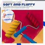 Leumoi 120 Pcs Paint Roller Covers, 1/2 Nap 9" Roller Covers, High Capacity Microfiber Naps for Wall Paint Kit Home Repair Tools Painting Supplies (Blue)