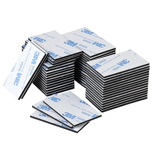 QDiShi 50PCS EVA Double Sided Adhesive Pads Pre-Cut Foam Tape 3x5cm Heavy Duty Mounting Tape Black Super-Sticky Pad Waterproof Self Adhesive Pad for Home Décor & DIY Art Crafts