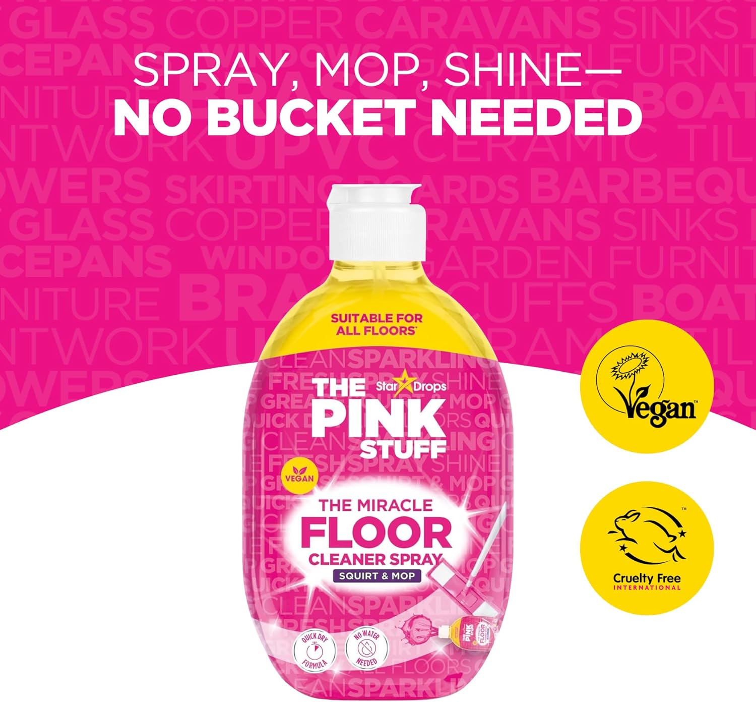 Stardrops - The Pink Stuff - The Miracle Floor Cleaner Spray - Squirt and Mop Multi Pack