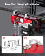 VEVOR Electric Hoist, 440 lbs 120V Electric Winch with 328 ft Wireless & 14 ft Wired Remote Control, 40 ft Single Cable Lifting Height, Single/Double Slings, Lift Hoist for Garage Warehouse Factory